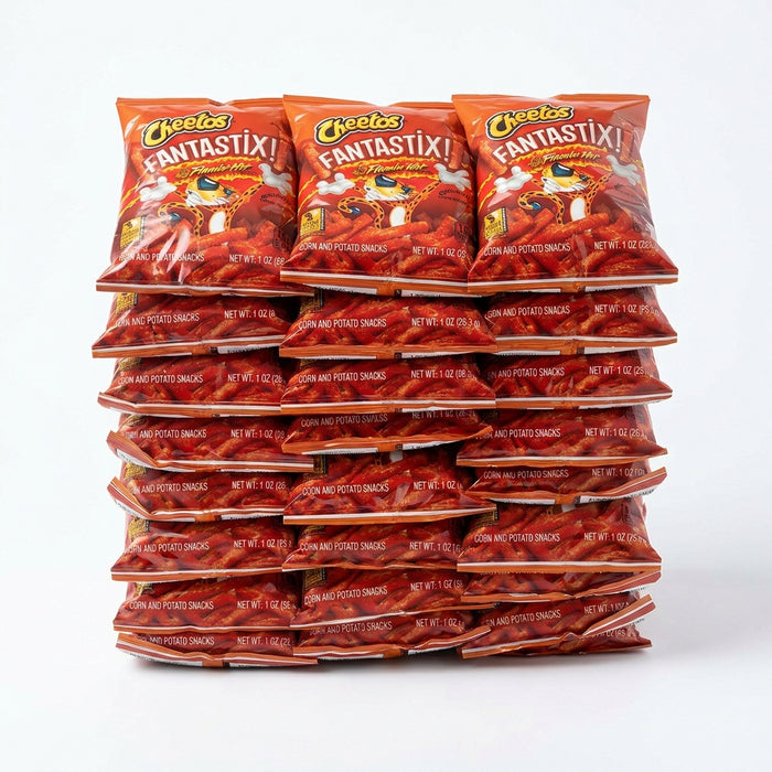 Cheetos Fantastix Flamin' Hot Whole Grain Corn & Potato Snacks, 1 oz Bags (24 Count Bulk Value Pack)