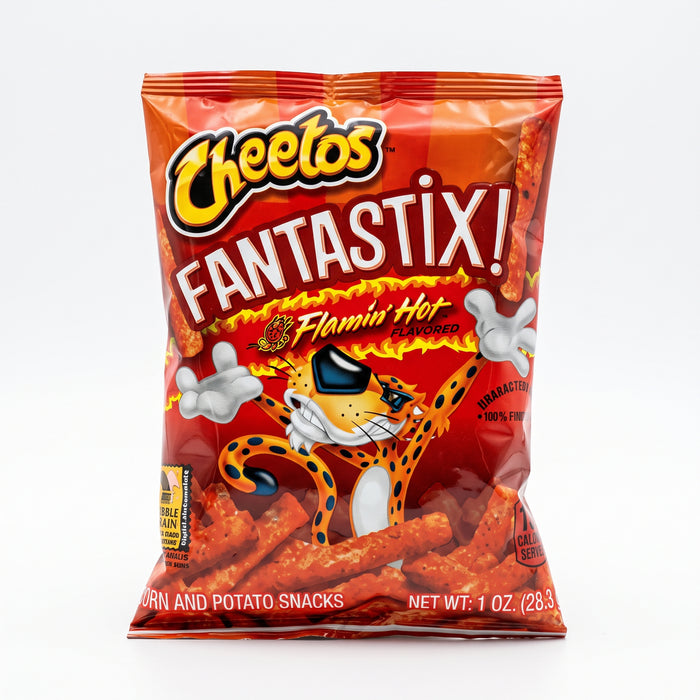 Cheetos Fantastix Flamin' Hot Whole Grain Corn & Potato Snacks, 1 oz Bags (24 Count Bulk Value Pack)