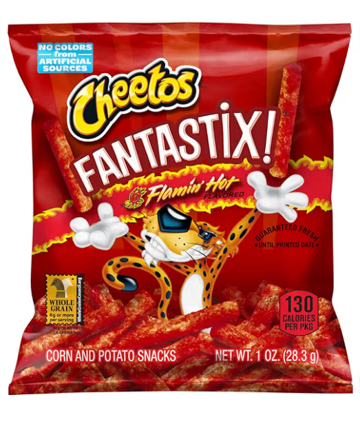Cheetos Fantastix Flamin' Hot Whole Grain Corn & Potato Snacks, 1 oz Bags (24 Count Bulk Value Pack)